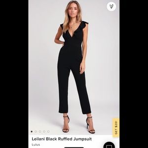 Lulus Leilani black ruffled jumpsuit